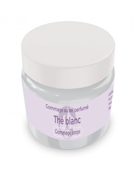 Gommage au sel parfumé Thé blanc - 200 gr - Produit SPA/Massage/Beauté Gommage au sel parfumé Thé blanc - 200 gr - Produit SPA/Massage/Beauté