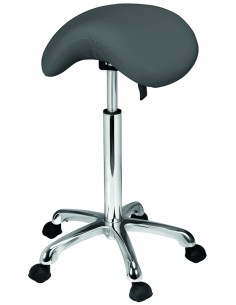 Tabouret selle de cheval gris