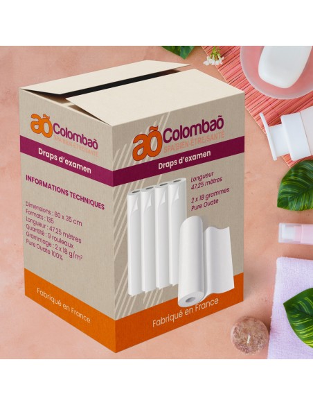 Draps d'examen Gaufrés 80 cm (par carton de 9 rouleaux)