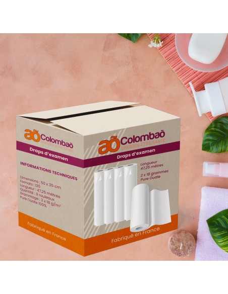 Draps d'examen gaufrés 60 cm (par carton de 9 rouleaux) Draps d'examen gaufrés 60 cm (par carton de 9 rouleaux)