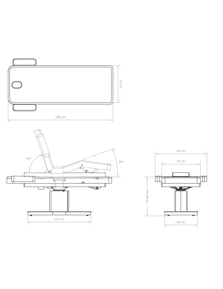 Table de Massage Spa Électrique Bere 3 Moteurs | Pro