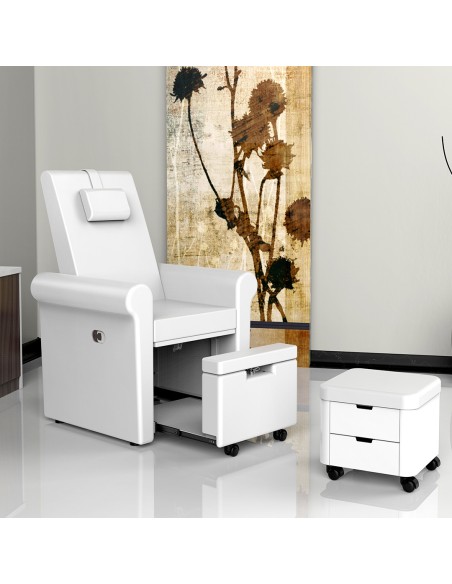 Fauteuil de Pédicure Aventur blanc avec Espace SPA Hydromassant
