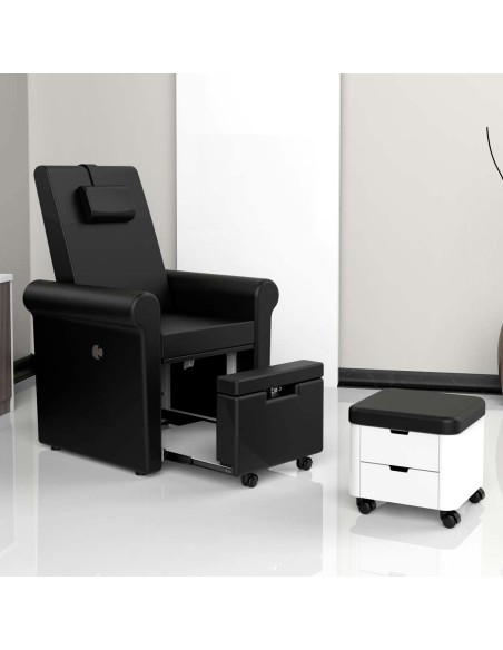 Fauteuil de Pédicure Aventur noir avec Espace SPA Hydromassant