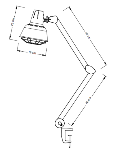 Lampe Infrarouge de Table Myso | Chaleur Réglable 250W Pro