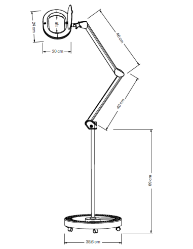 Lampe Loupe LED sur Pied Niya | 5 Dioptries...