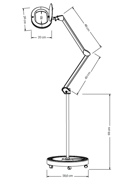 Lampe Loupe LED sur Pied Niya | 5 Dioptries Lumière Réglable