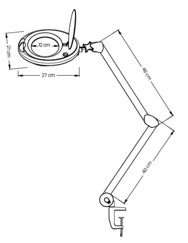 Lampe Loupe LED de Table Gala | 5 Dioptries Lumière du Jour Pro