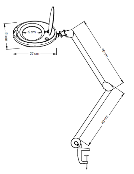 Lampe Loupe LED de Table Gala | 5 Dioptries Lumière du Jour Pro