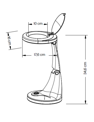 Lampe Loupe LED de Table Hala | 5 Dioptries & Base Stable