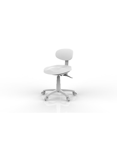 Tabouret Esthétique Ergonomique Sun dossier blanc| Hauteur & Inclinaison Réglables