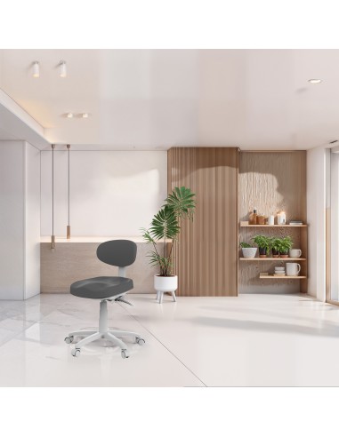 Tabouret Esthétique Ergonomique Sun dossier Gris anthracite| Hauteur & Inclinaison Réglables