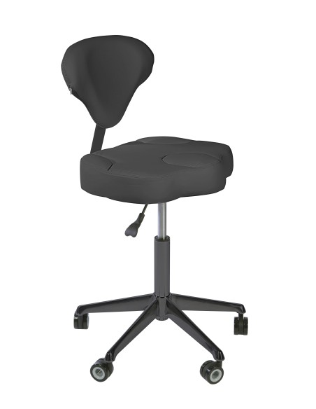 Tabouret Esthétique Assise Plate Opy dossier gris anthracite| Réglable & Ergonomique