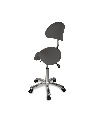 Tabouret Selle Zeo Back Gris anthracite | Ergonomique & Réglable