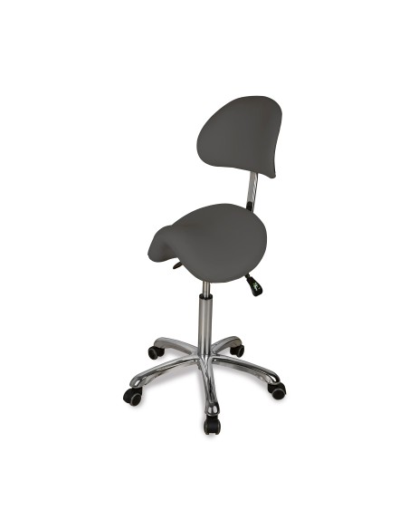 Tabouret Selle Zeo Back Gris anthracite | Ergonomique & Réglable