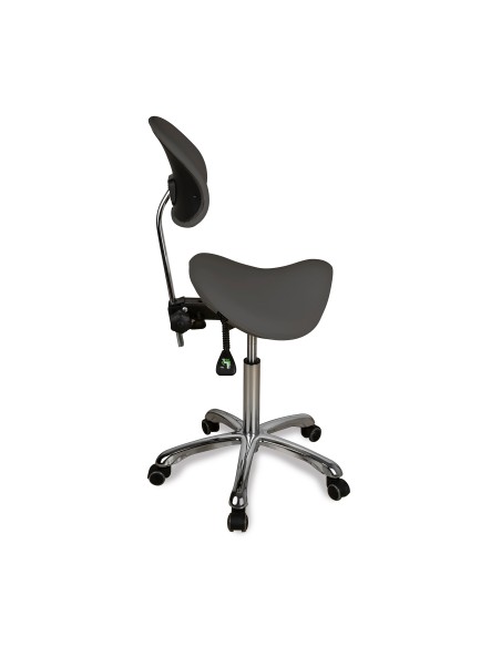 Tabouret Selle Zeo Back Gris anthracite | Ergonomique & Réglable