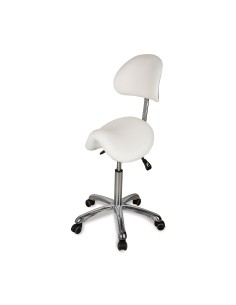 Tabouret Selle Zeo Back blanc | Ergonomique & Réglable