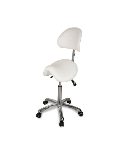 Tabouret Selle Zeo Back blanc | Ergonomique & Réglable