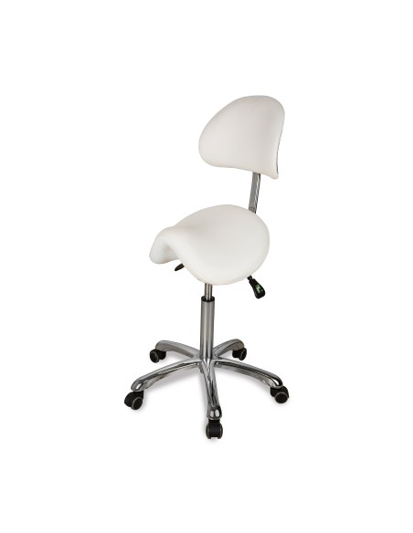 Tabouret Selle Zeo Back blanc | Ergonomique & Réglable