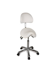 Tabouret Selle Zeo Back blanc | Ergonomique & Réglable 2