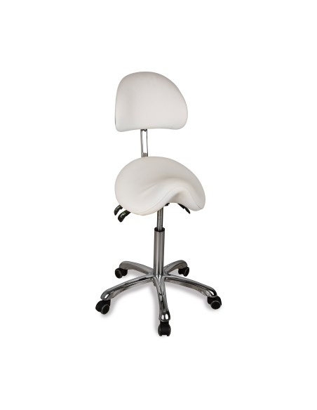 Tabouret Selle Zeo Back blanc | Ergonomique & Réglable