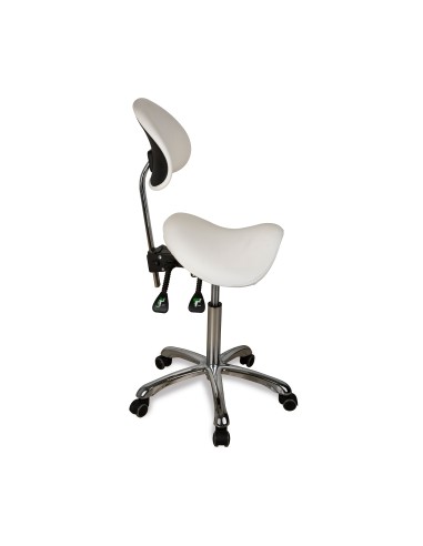 Tabouret Selle Zeo Back blanc | Ergonomique & Réglable