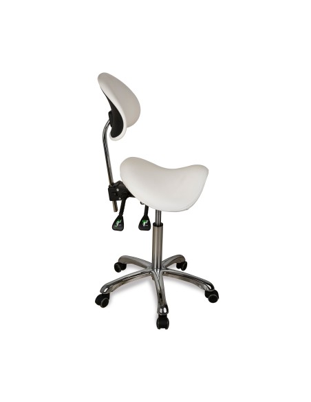 Tabouret Selle Zeo Back blanc | Ergonomique & Réglable
