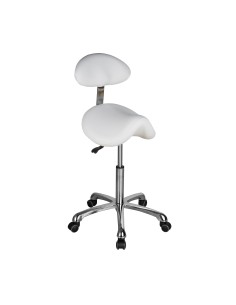 Tabouret Selle Obsi Back Blanc | Ergonomique & Réglable