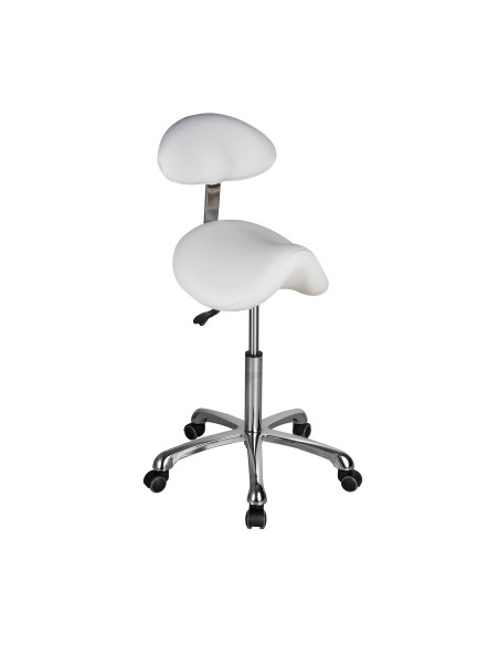 Tabouret Selle Obsi Back Blanc | Ergonomique & Réglable