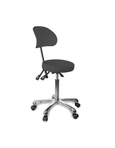 Tabouret Rond Zin Back Gris Anthracite | Ergonomique & Réglable 2