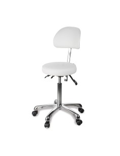 Tabouret Rond Zin Back Blanc | Ergonomique & Réglable