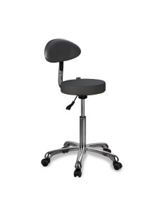 Tabouret Rond Opal Back Gris Anthracite | Ergonomique & Réglable