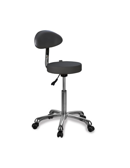 Tabouret Rond Opal Back Gris Anthracite | Ergonomique & Réglable