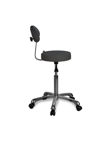Tabouret Rond Opal Back Gris Anthracite | Ergonomique & Réglable