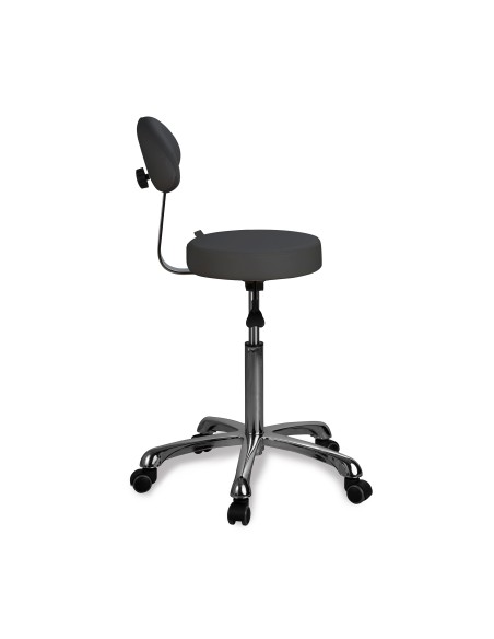 Tabouret Rond Opal Back Gris Anthracite | Ergonomique & Réglable