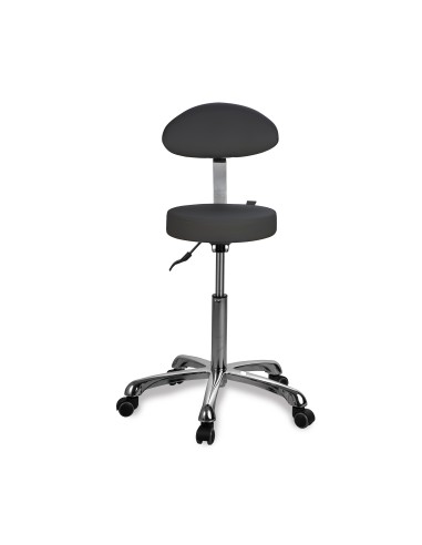 Tabouret Rond Opal Back Gris Anthracite | Ergonomique & Réglable