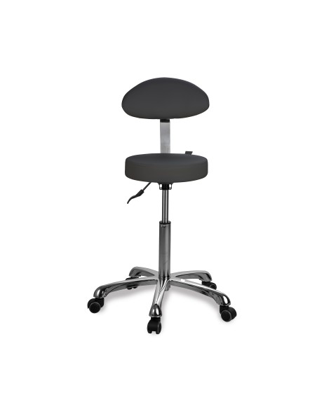 Tabouret Rond Opal Back Gris Anthracite | Ergonomique & Réglable