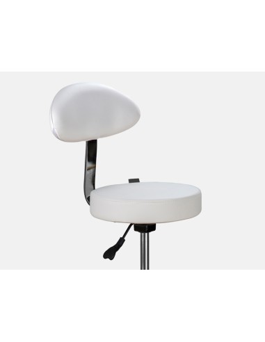 Tabouret Rond Opal Back Blanc | Ergonomique & Réglable