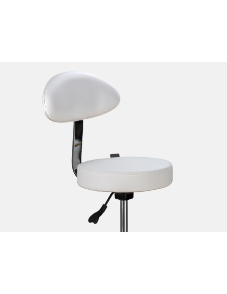 Tabouret Rond Opal Back Blanc | Ergonomique & Réglable