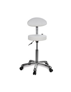 Tabouret Rond Opal Back Blanc | Ergonomique & Réglable 2