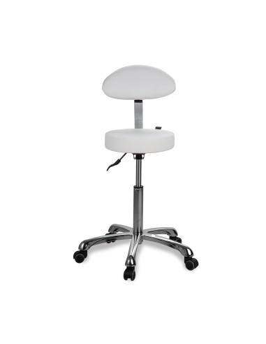 Tabouret Rond Opal Back Blanc | Ergonomique & Réglable