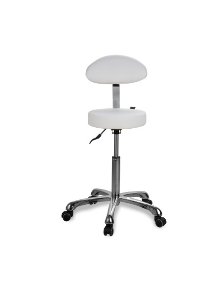 Tabouret Rond Opal Back Blanc | Ergonomique & Réglable