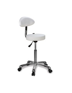 Tabouret Rond Opal Back Blanc | Ergonomique & Réglable