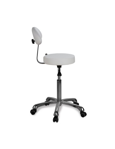 Tabouret Rond Opal Back Blanc | Ergonomique & Réglable