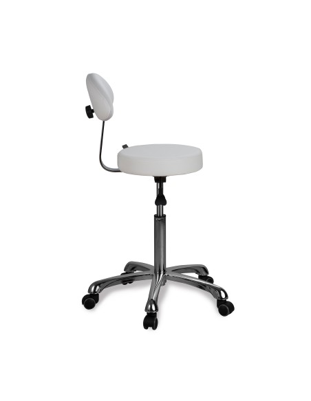 Tabouret Rond Opal Back Blanc | Ergonomique & Réglable