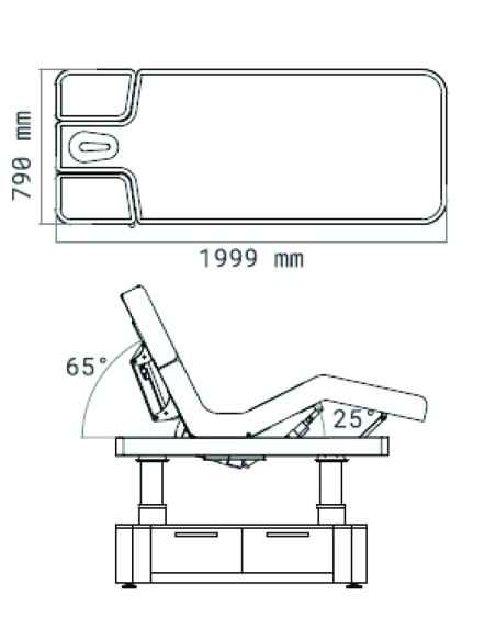 Table de Massage Électrique OKEN | Chauffante, LED & Trendelenburg