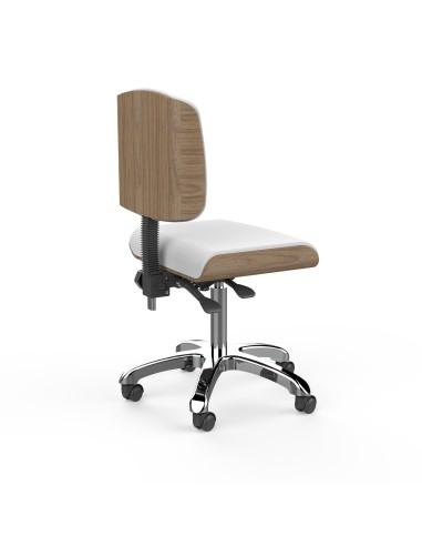 Tabouret de Massage Professionnel ZOI | Assise Plate & Dos Bois