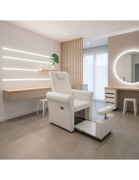 Fauteuil de Pédicure Aventur blanc avec Espace SPA Hydromassant