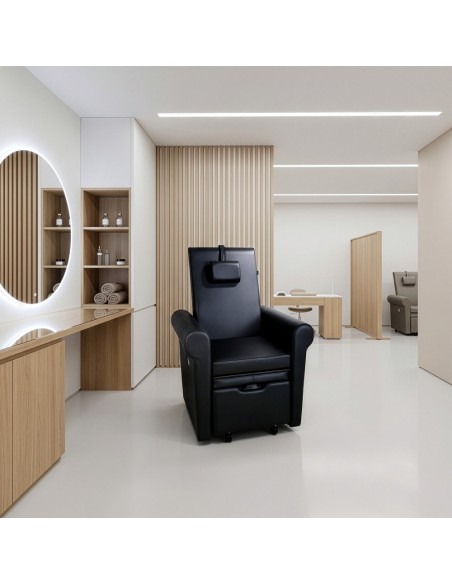 Fauteuil de Pédicure Aventur noir avec Espace SPA Hydromassant