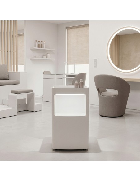 Guéridon/Chariot en Bois Drac Blanc | Pour SPA & Salon de Beauté