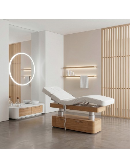 Table de Massage Électrique OKEN | Chauffante, LED & Trendelenburg